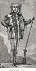 Retrato de Meriwether Lewis (1774-1809) grabado por Stuckland, publicado en la Analectic Magazine, 1815